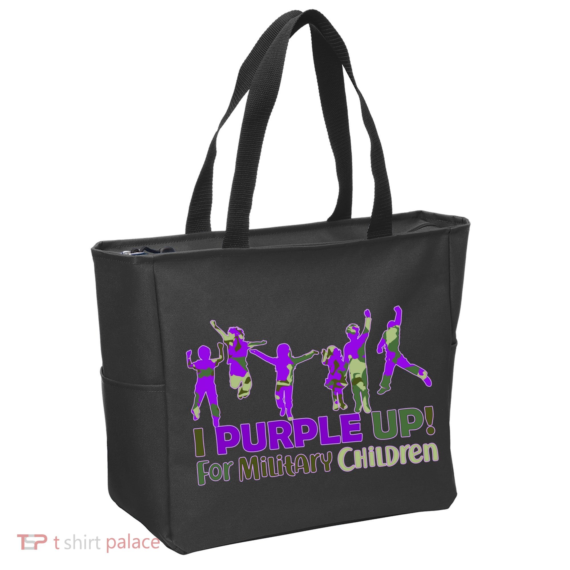 Purple Up For Military Children Camo Tote Bag