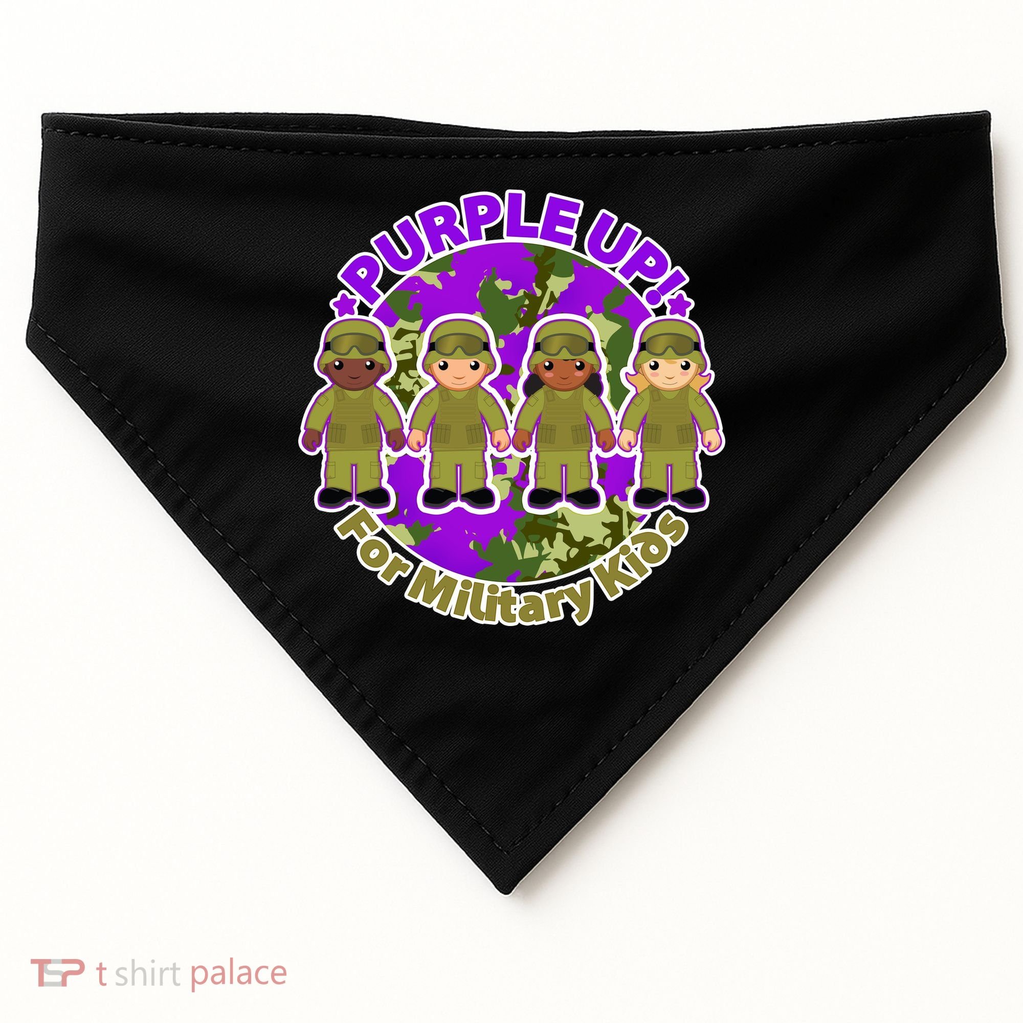 Purple Up! For Military Kids USA-Made Doggie Bandana