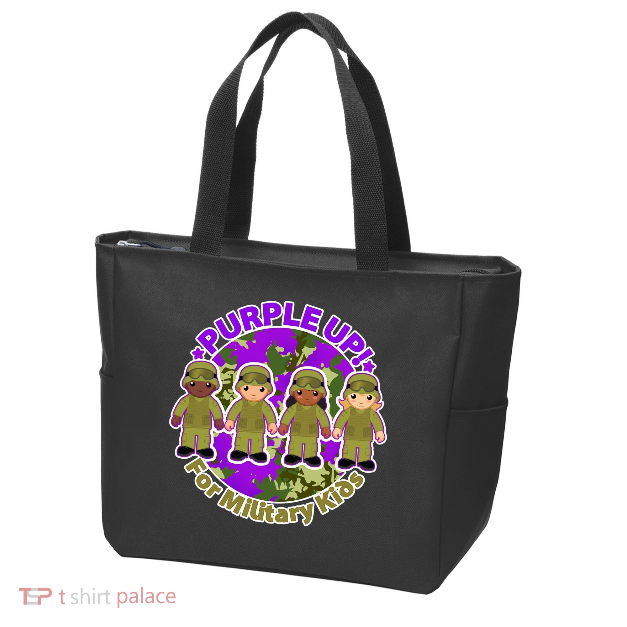 Purple Up! For Military Kids Tote Bag