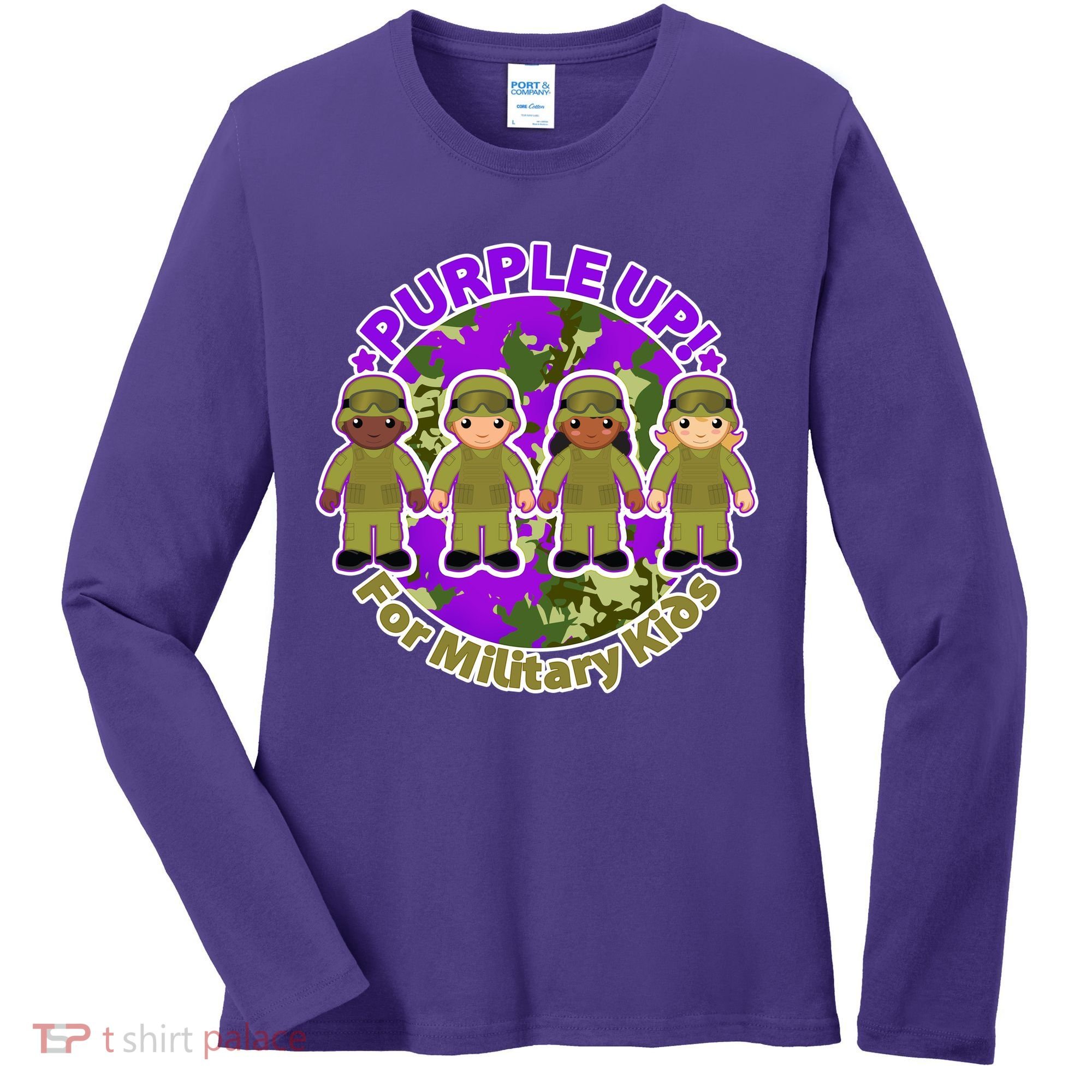 Purple Up! For Military Kids Women's Long Sleeve Shirt
