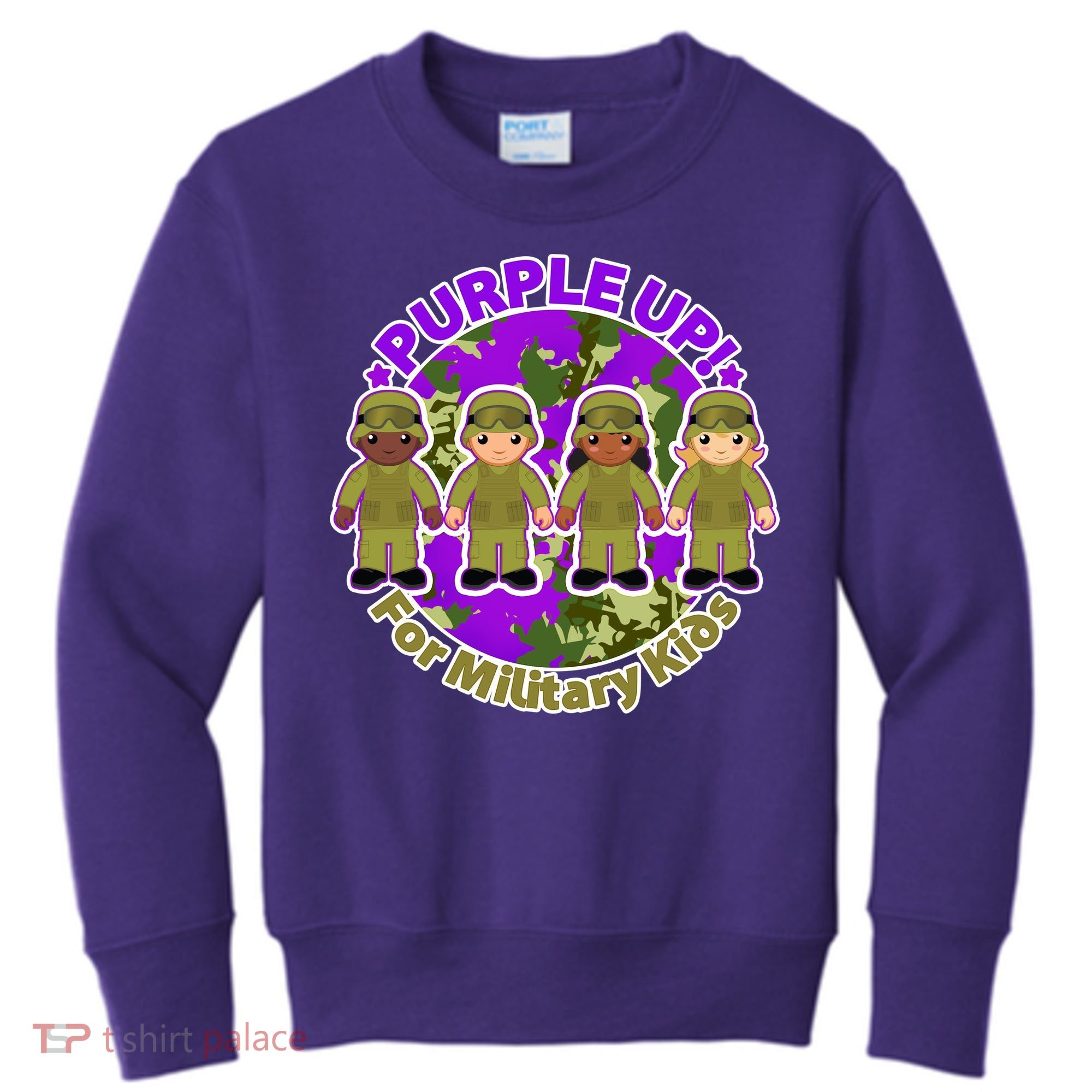 Purple Up! For Military Kids Kids Sweatshirt