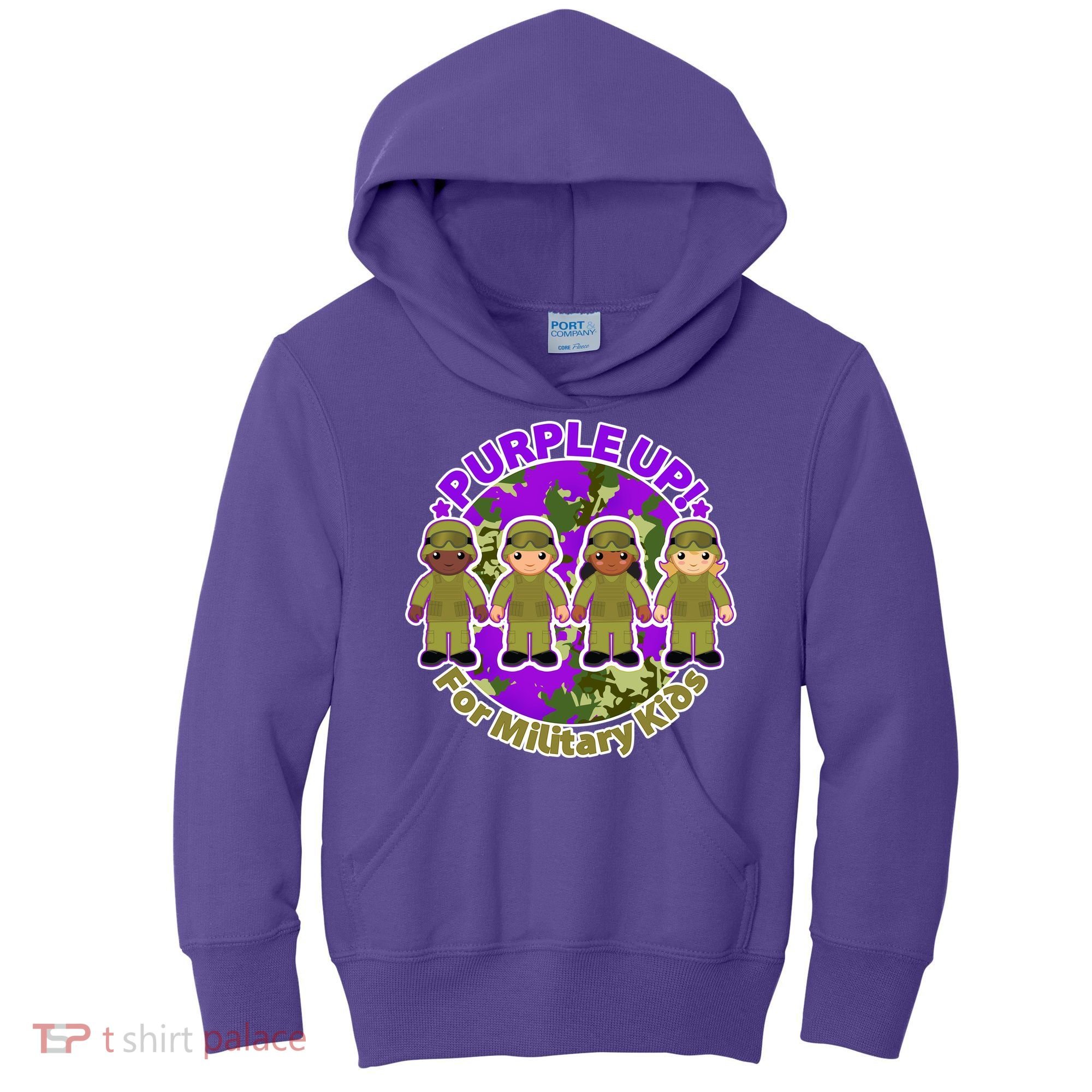 Purple Up! For Military Kids Kids Hoodie