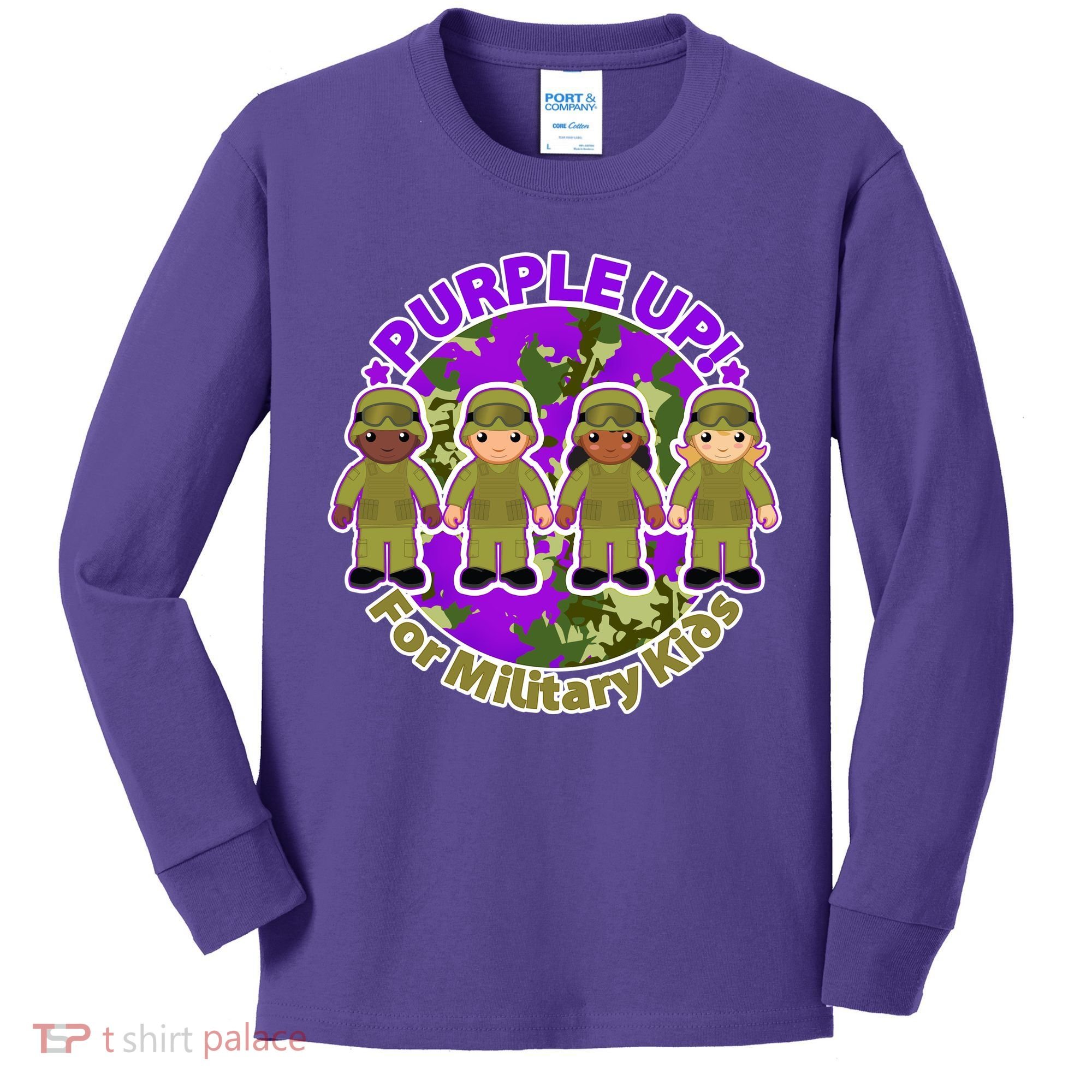 Purple Up! For Military Kids Kids Long Sleeve Shirt