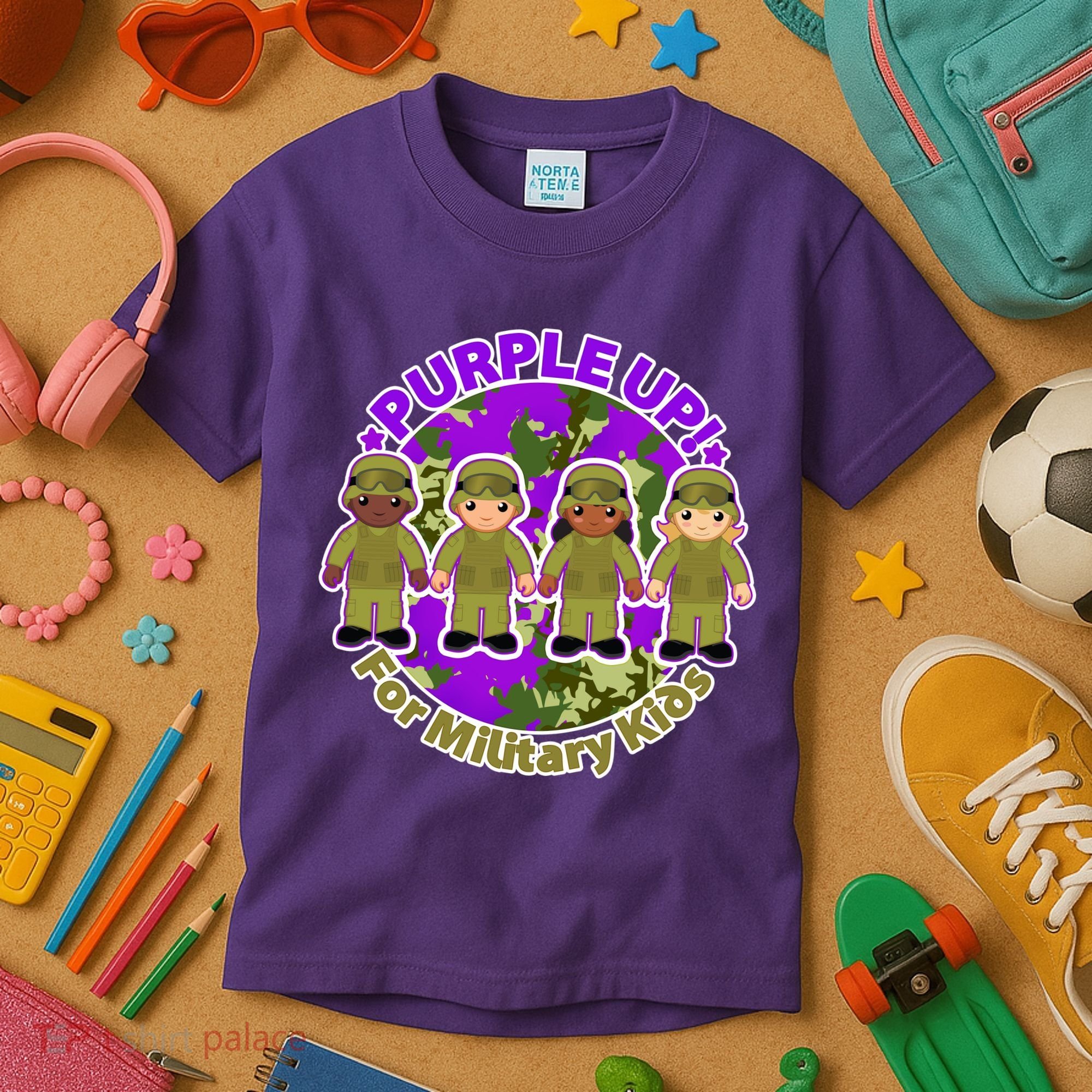 Purple Up! For Military Kids Kids T-Shirt