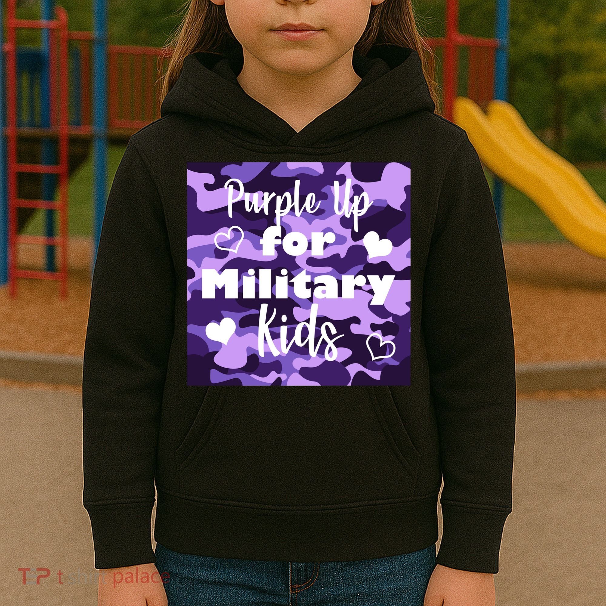 Purple Up For Military Kids Awareness Kids Hoodie