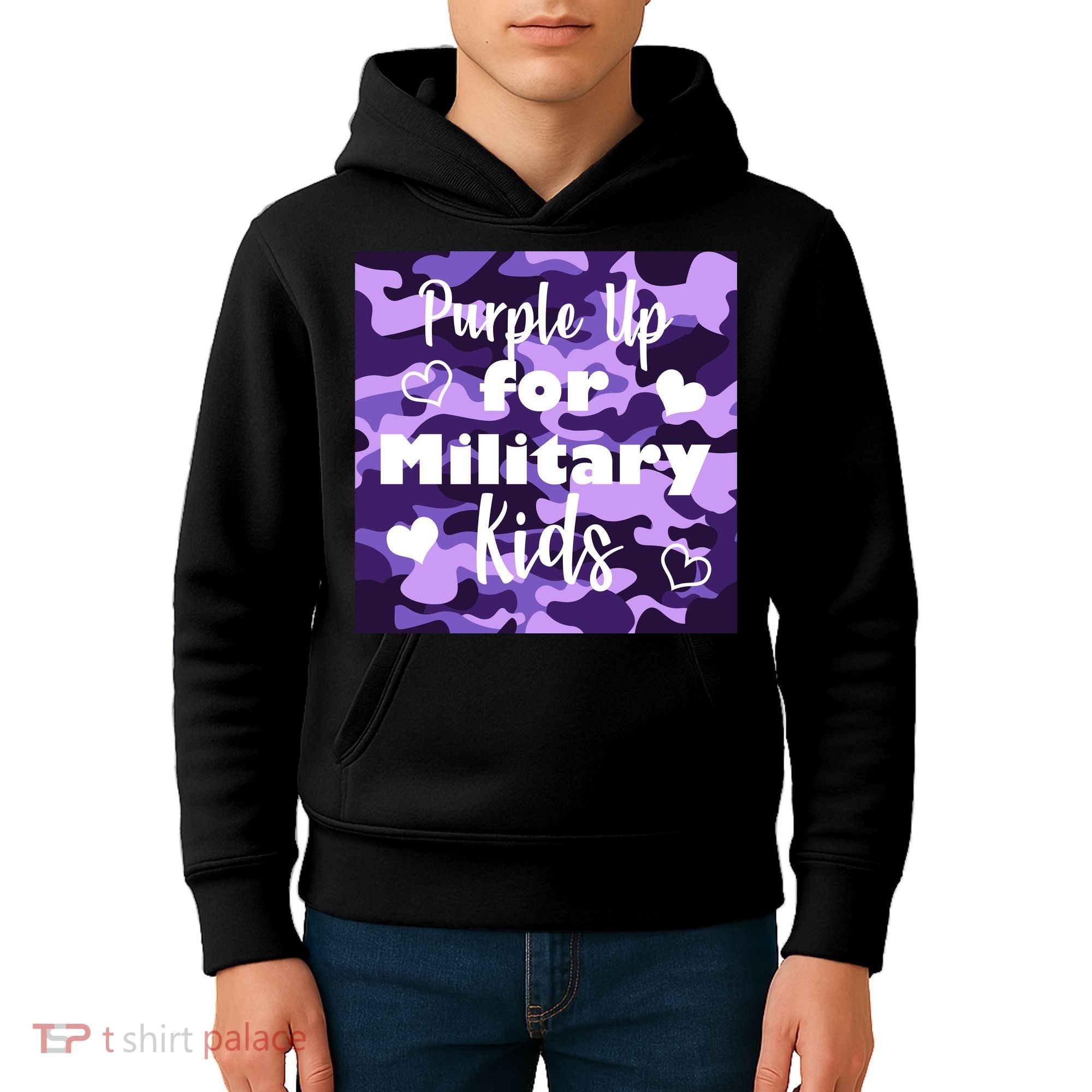 Purple Up For Military Kids Awareness Kids Hoodie