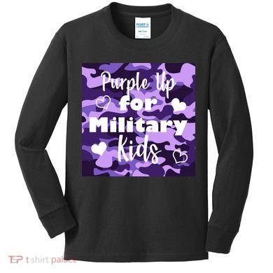 Purple Up For Military Kids Awareness Kids Long Sleeve Shirt