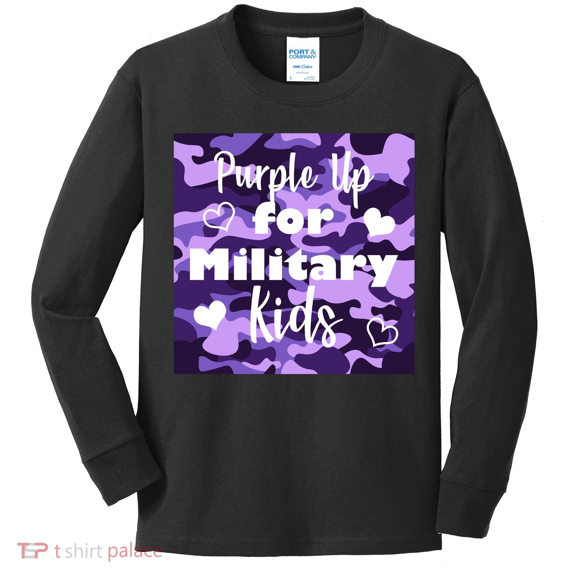 Purple Up For Military Kids Awareness Kids Long Sleeve Shirt