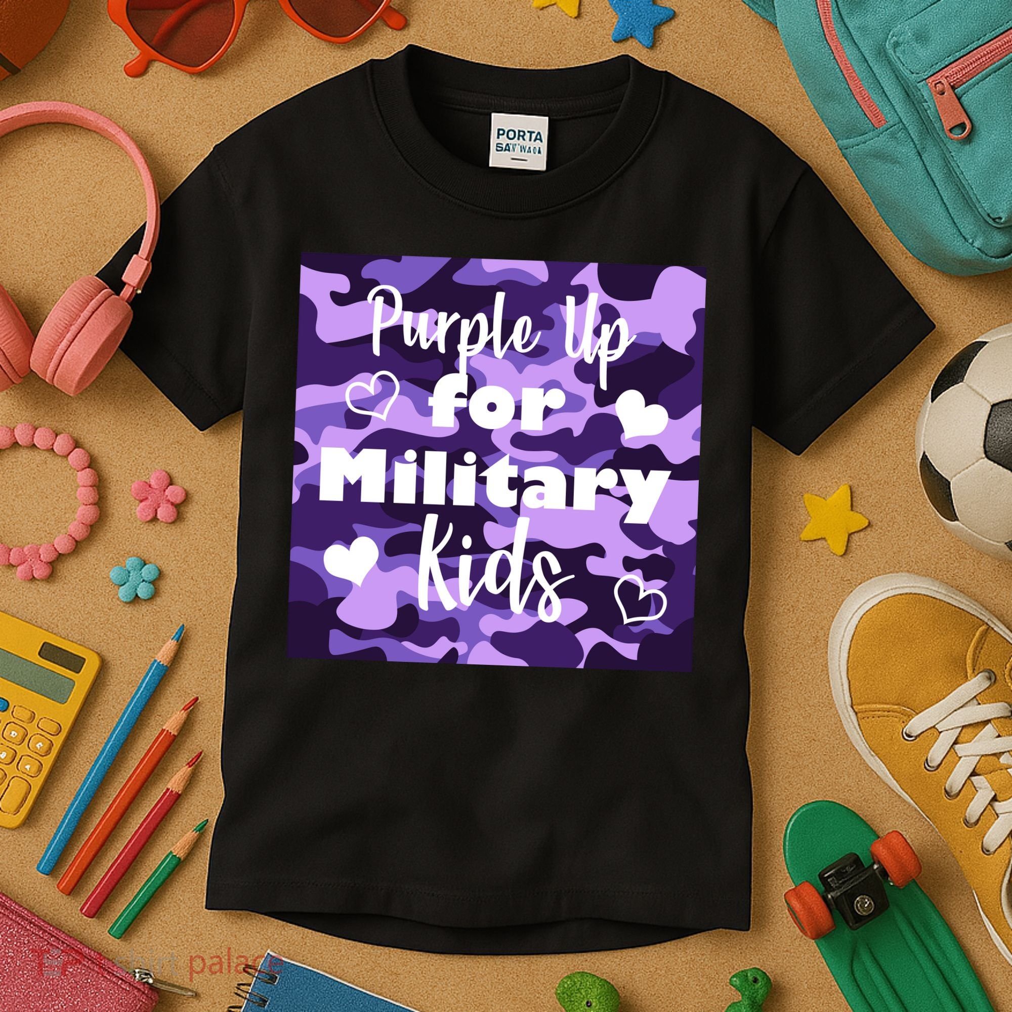 Purple Up For Military Kids Awareness Kids T-Shirt