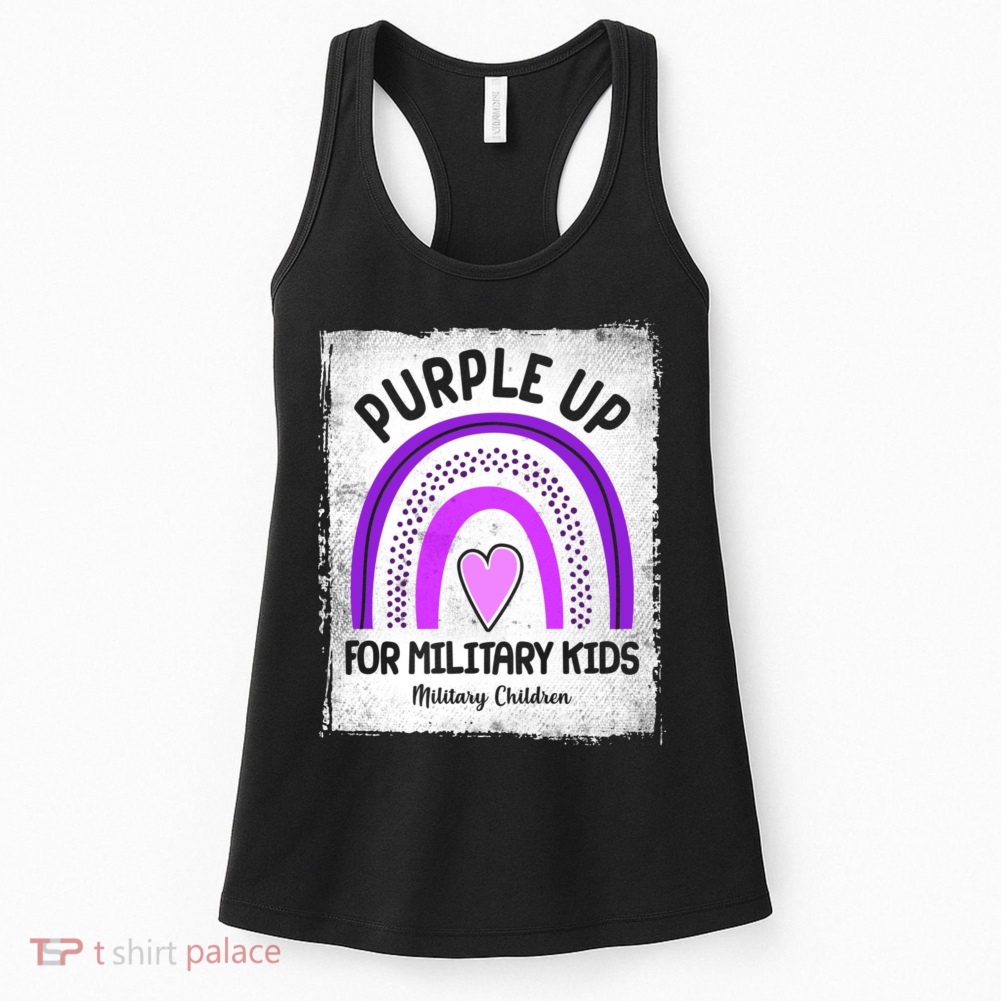 Purple Up For Military Kids Military Children Purple Rainbow Women's Tank Top