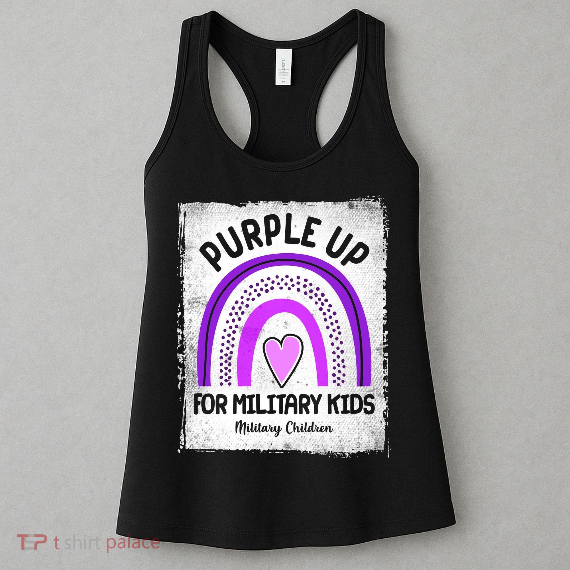 Purple Up For Military Kids Military Children Purple Rainbow Women's Tank Top