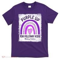 Purple Up For Military Kids Military Children Purple Rainbow T-Shirt thumb 0