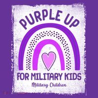 Purple Up For Military Kids Military Children Purple Rainbow T-Shirt thumb 7