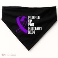 Purple Up For Military Kids Ribbon USA-Made Doggie Bandana thumb 0