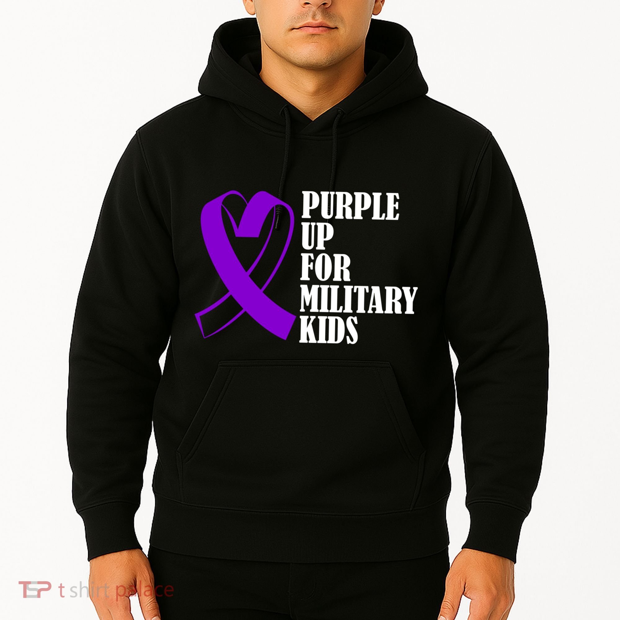 Purple Up For Military Kids Ribbon Hoodie