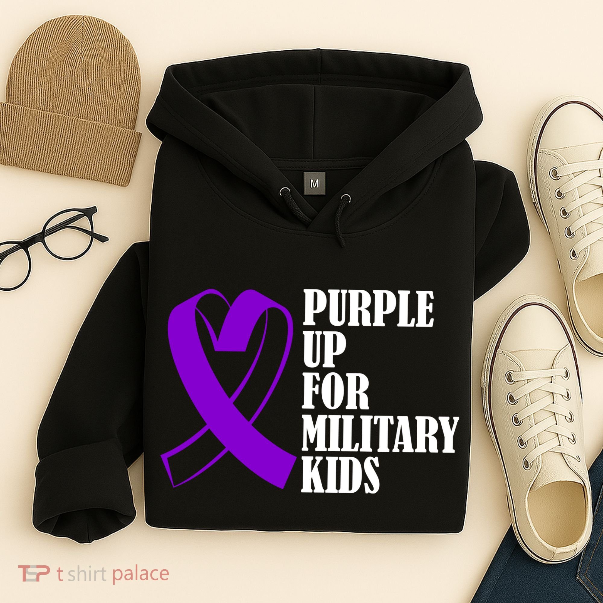 Purple Up For Military Kids Ribbon Hoodie