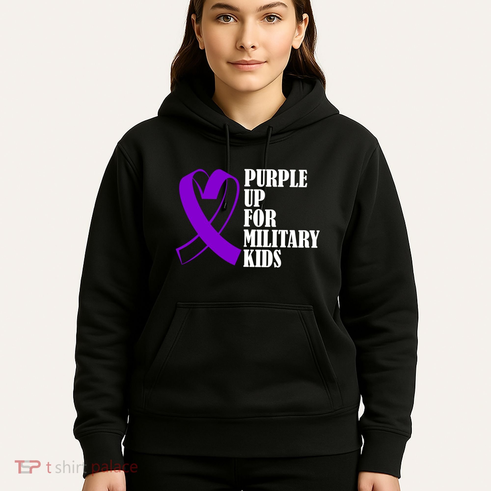Purple Up For Military Kids Ribbon Hoodie