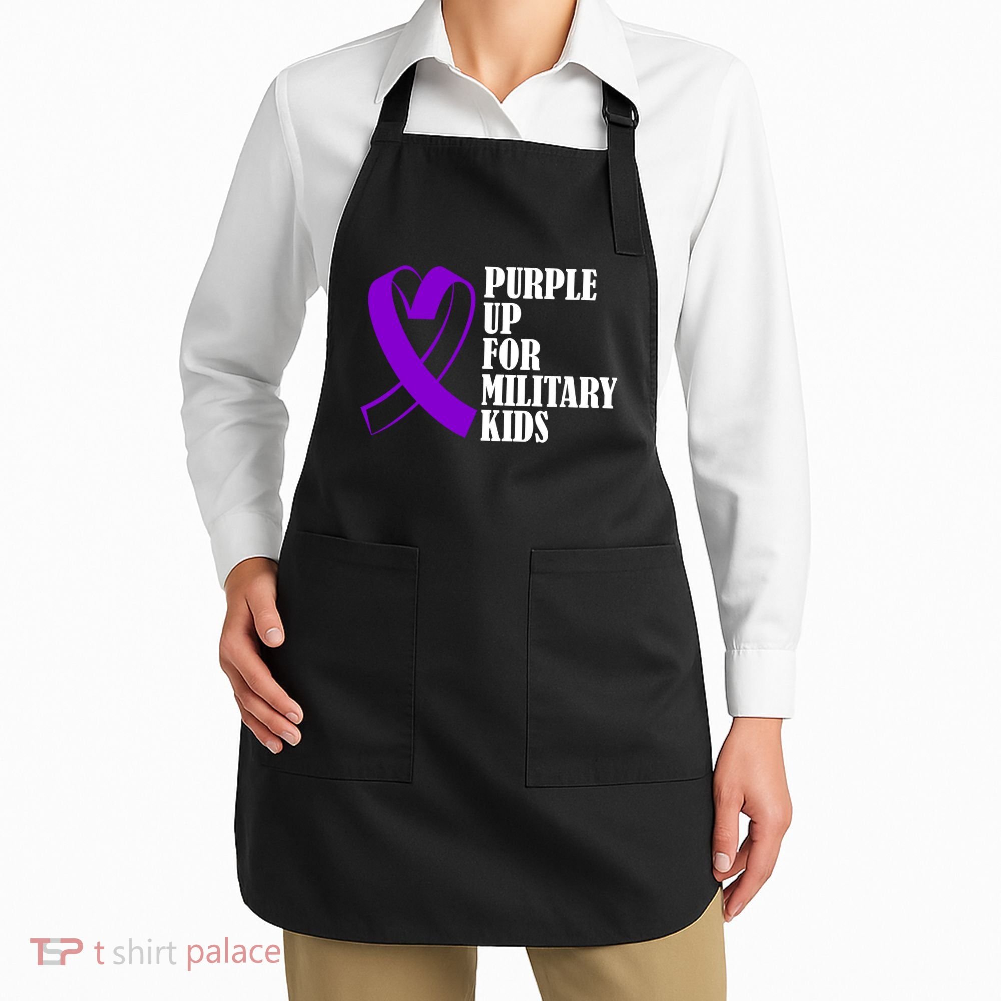 Purple Up For Military Kids Ribbon Apron