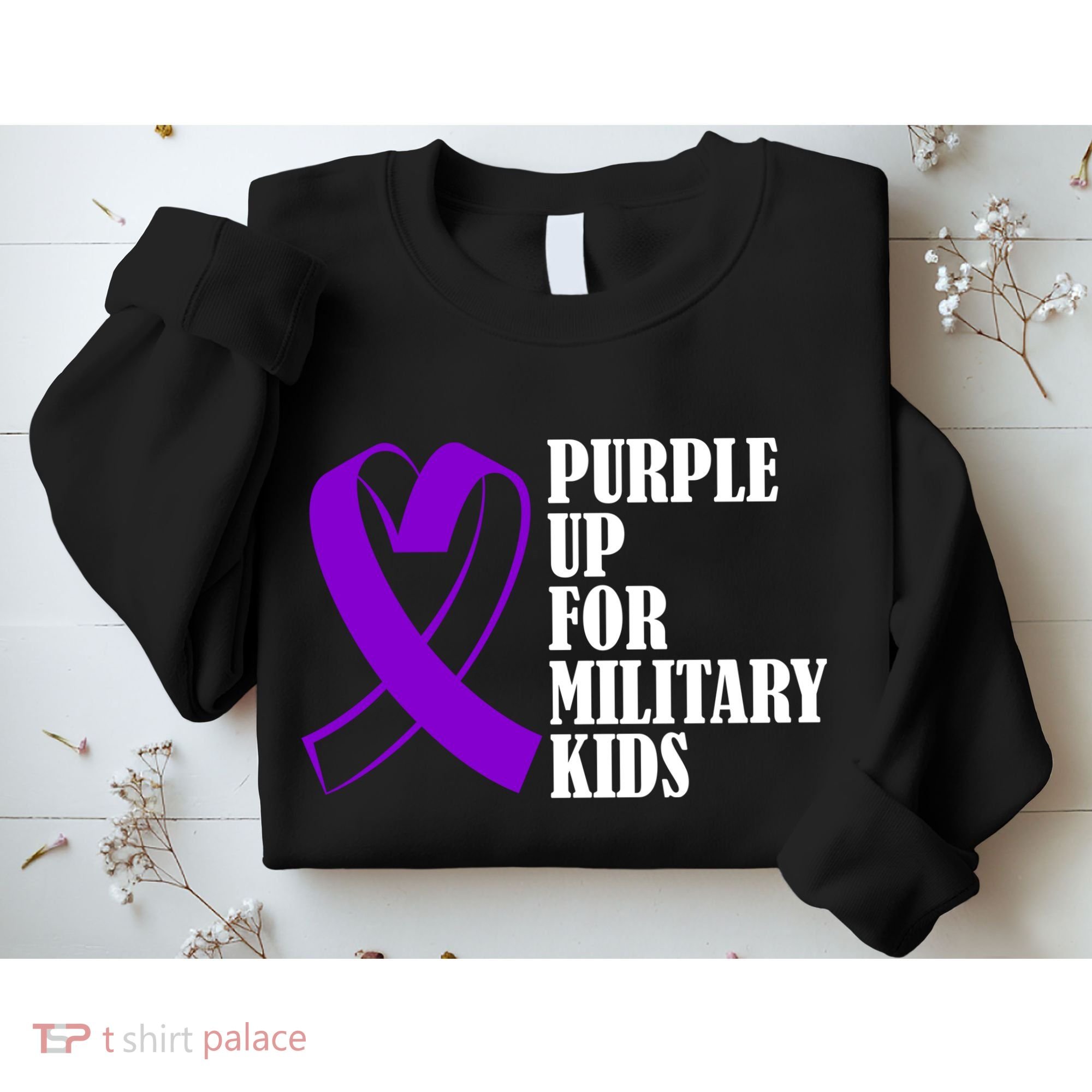 Purple Up For Military Kids Ribbon Sweatshirt