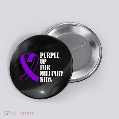 Purple Up For Military Kids Ribbon Button
