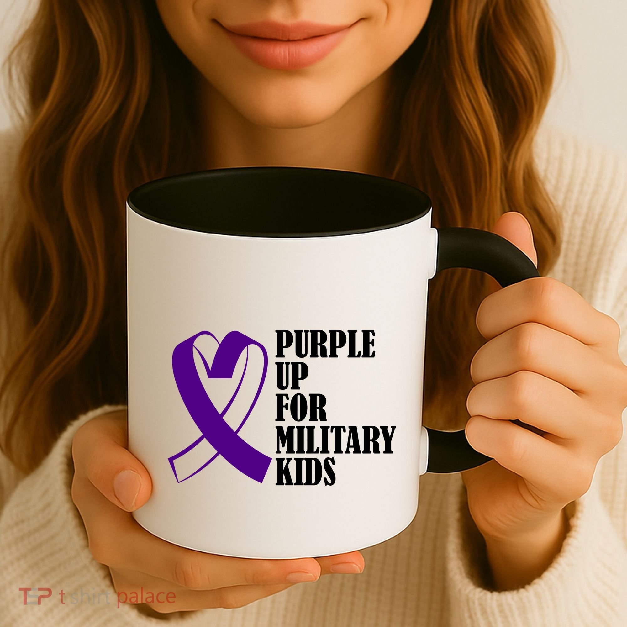 Purple Up For Military Kids Ribbon Coffee Mug