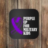 Purple Up For Military Kids Ribbon Coaster thumb 0