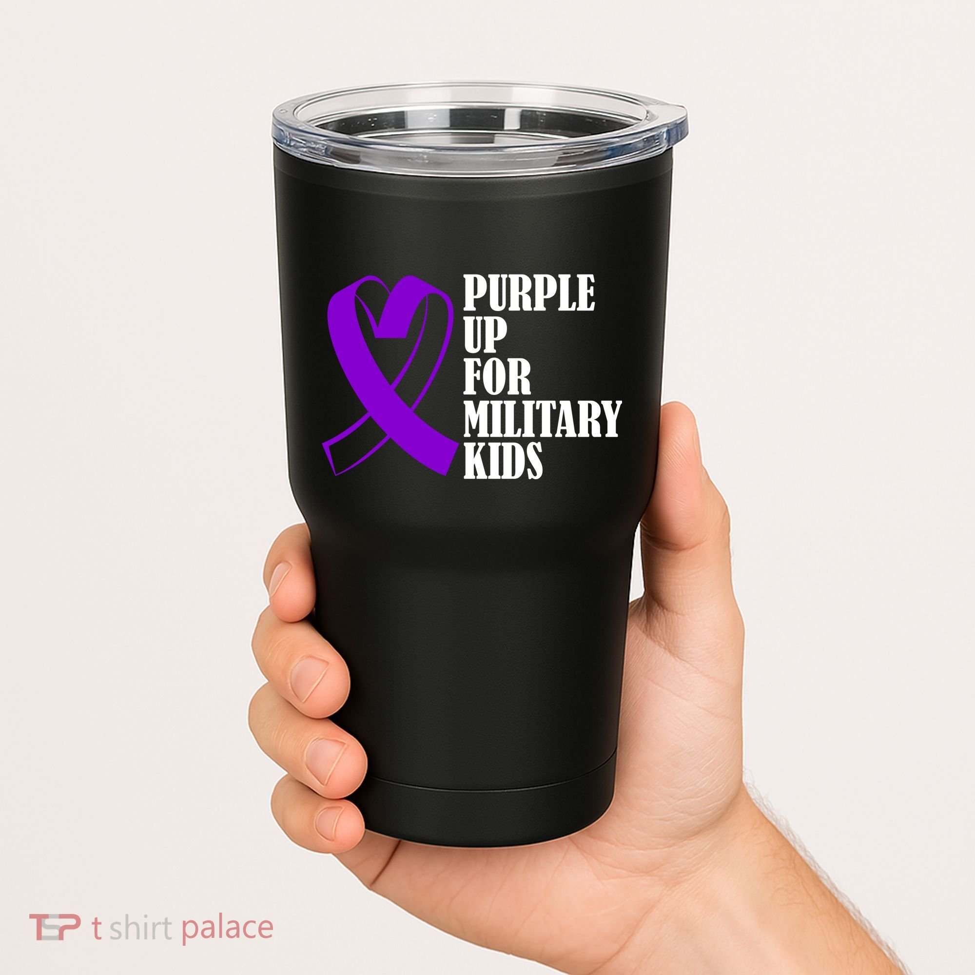 Purple Up For Military Kids Ribbon Tumbler