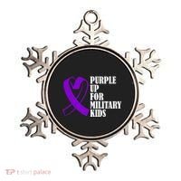 Purple Up For Military Kids Ribbon Ornament thumb 0