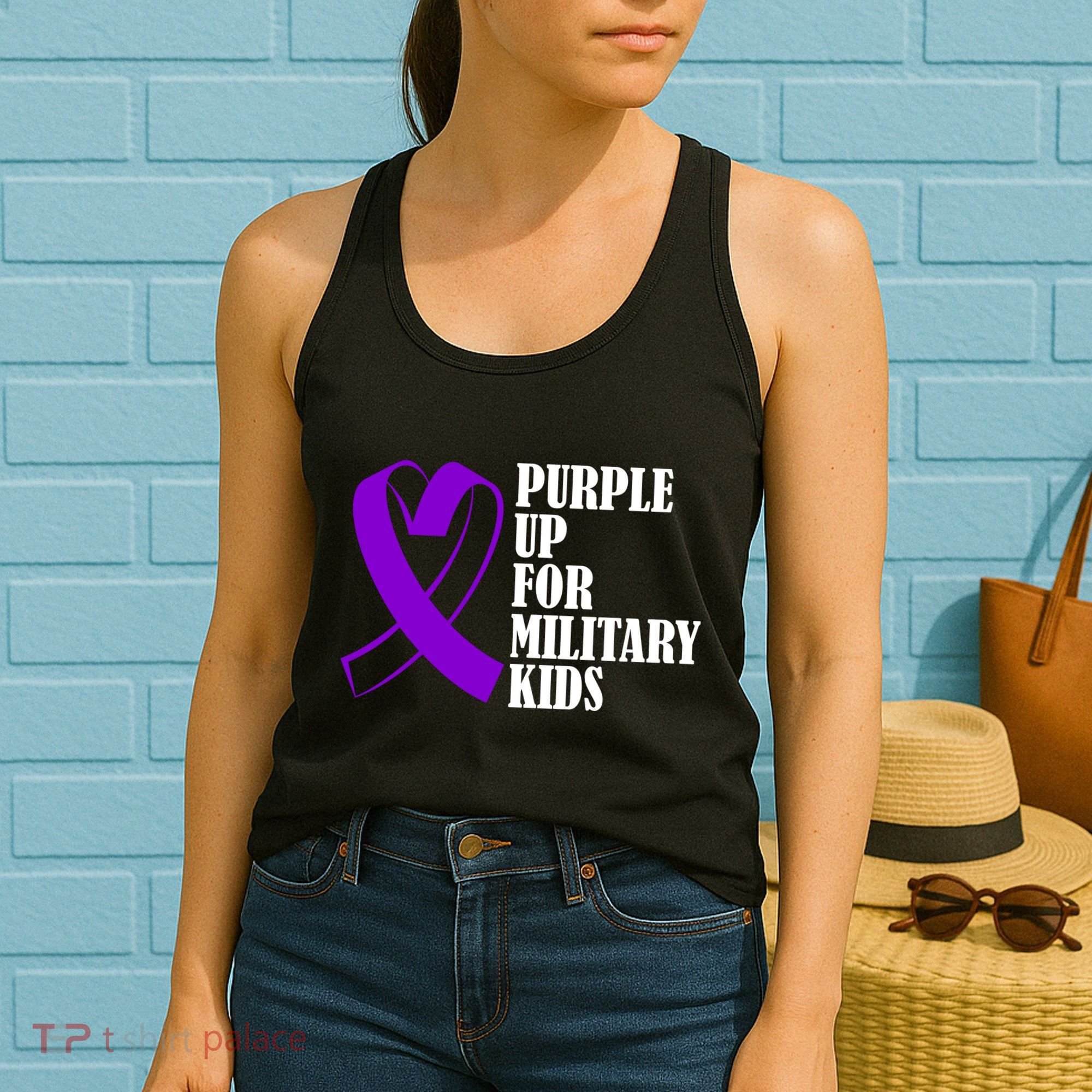 Purple Up For Military Kids Ribbon Women's Tank Top