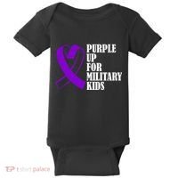 Purple Up For Military Kids Ribbon Baby Bodysuit thumb 0