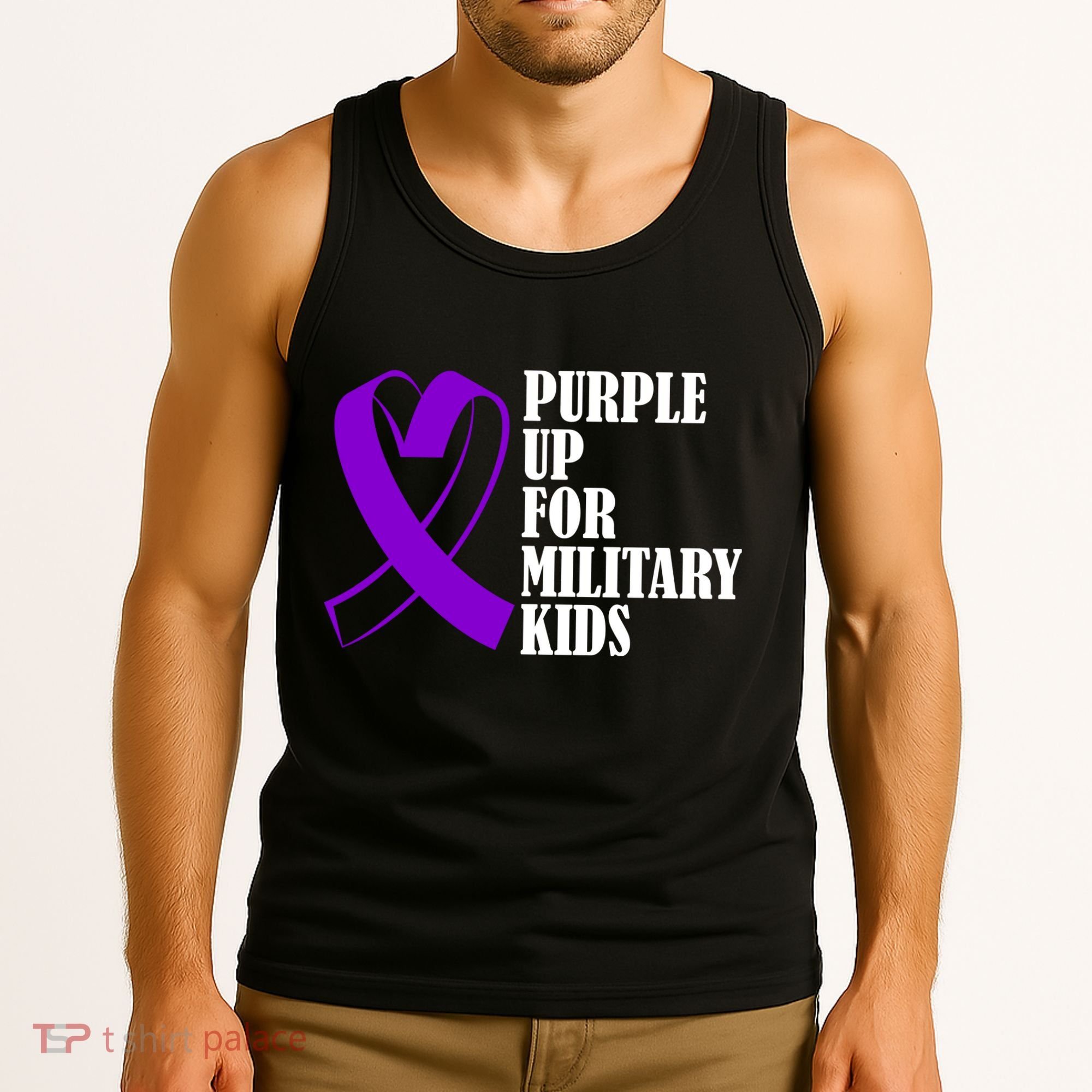 Purple Up For Military Kids Ribbon Tank Top