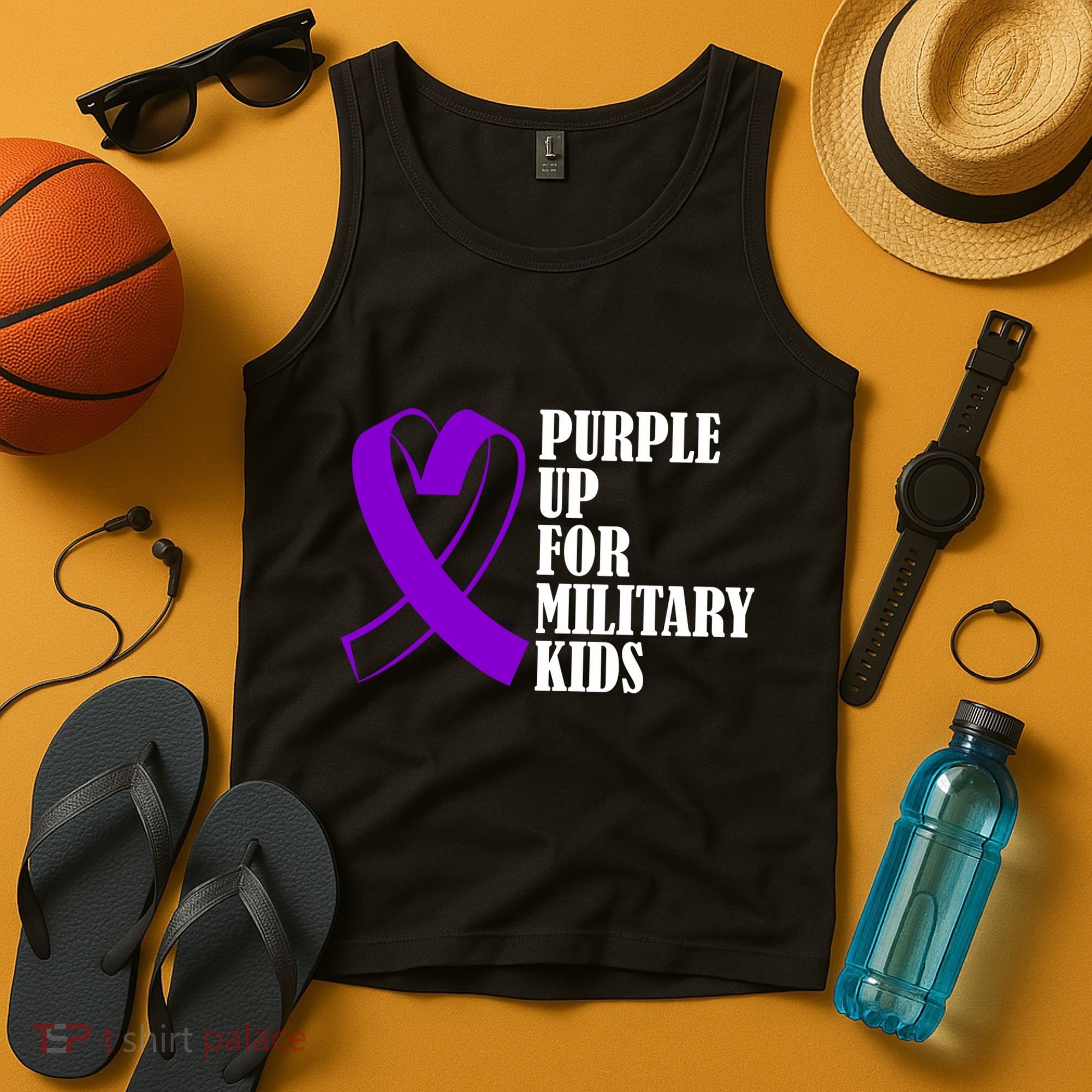 Purple Up For Military Kids Ribbon Tank Top