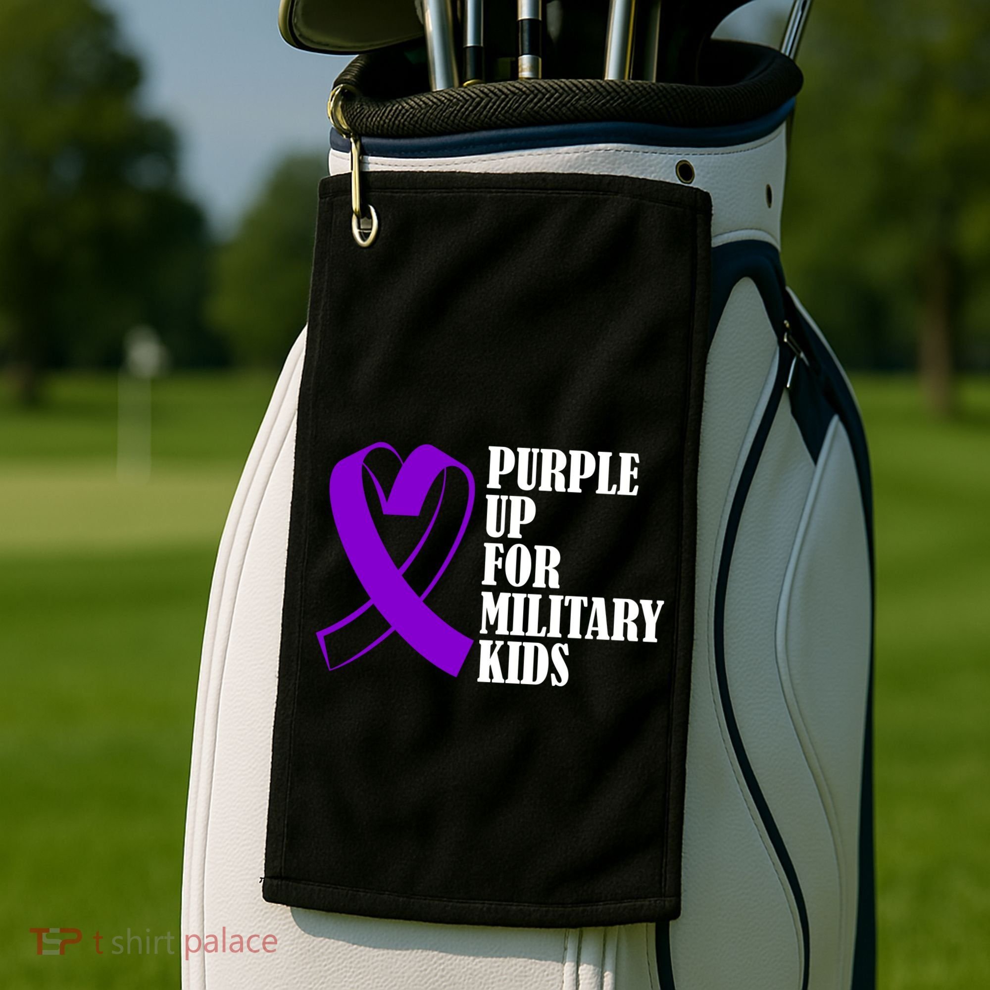 Purple Up For Military Kids Ribbon Golf Towel