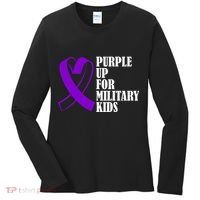 Purple Up For Military Kids Ribbon Women's Long Sleeve Shirt thumb 0