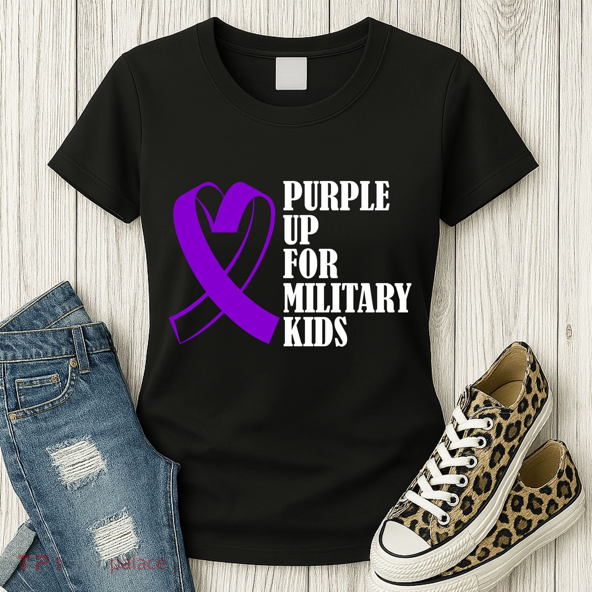 Purple Up For Military Kids Ribbon Women's T-Shirt