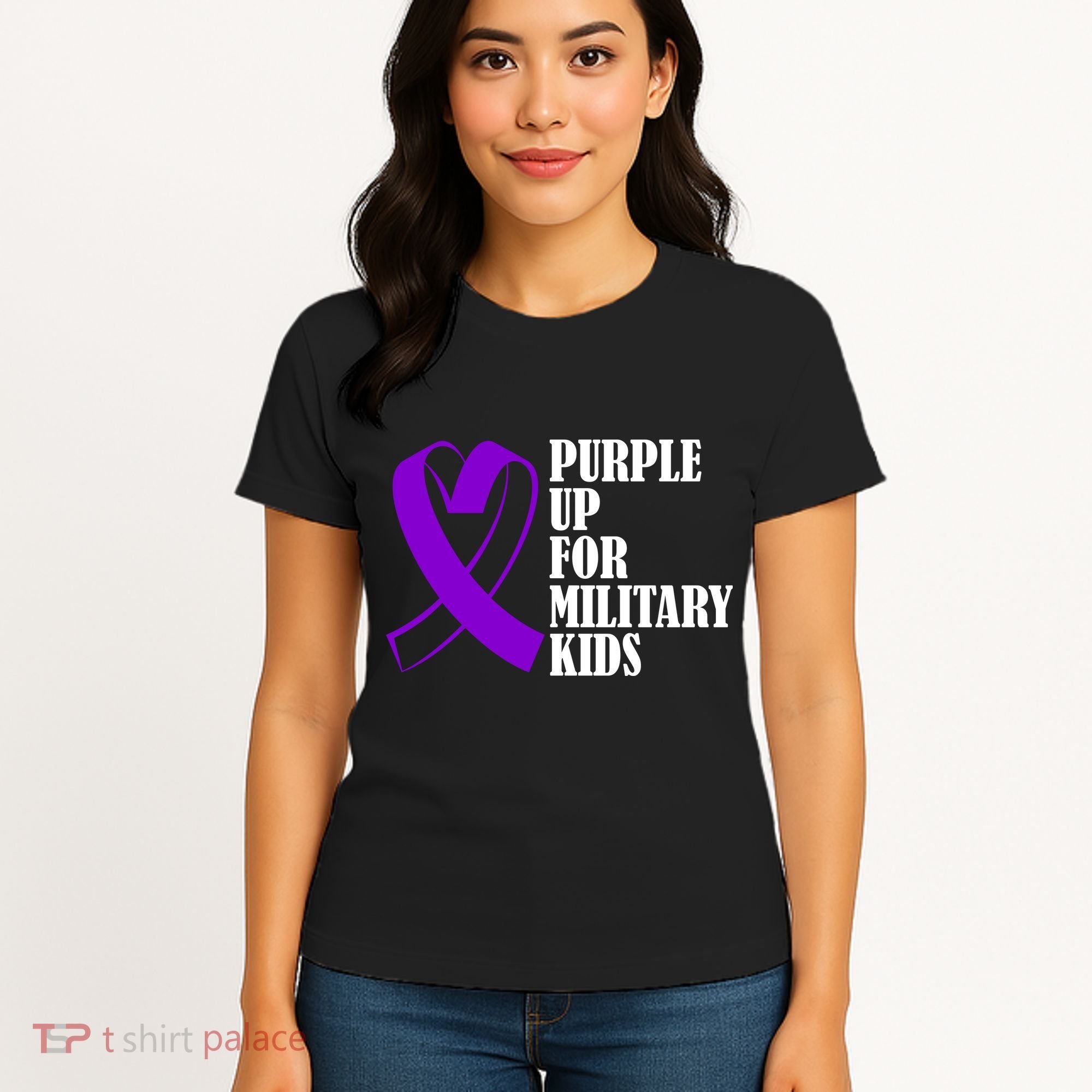Purple Up For Military Kids Ribbon Women's T-Shirt