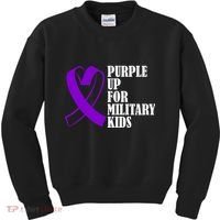Purple Up For Military Kids Ribbon Kids Sweatshirt thumb 0
