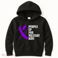 Purple Up For Military Kids Ribbon Kids Hoodie thumb 0