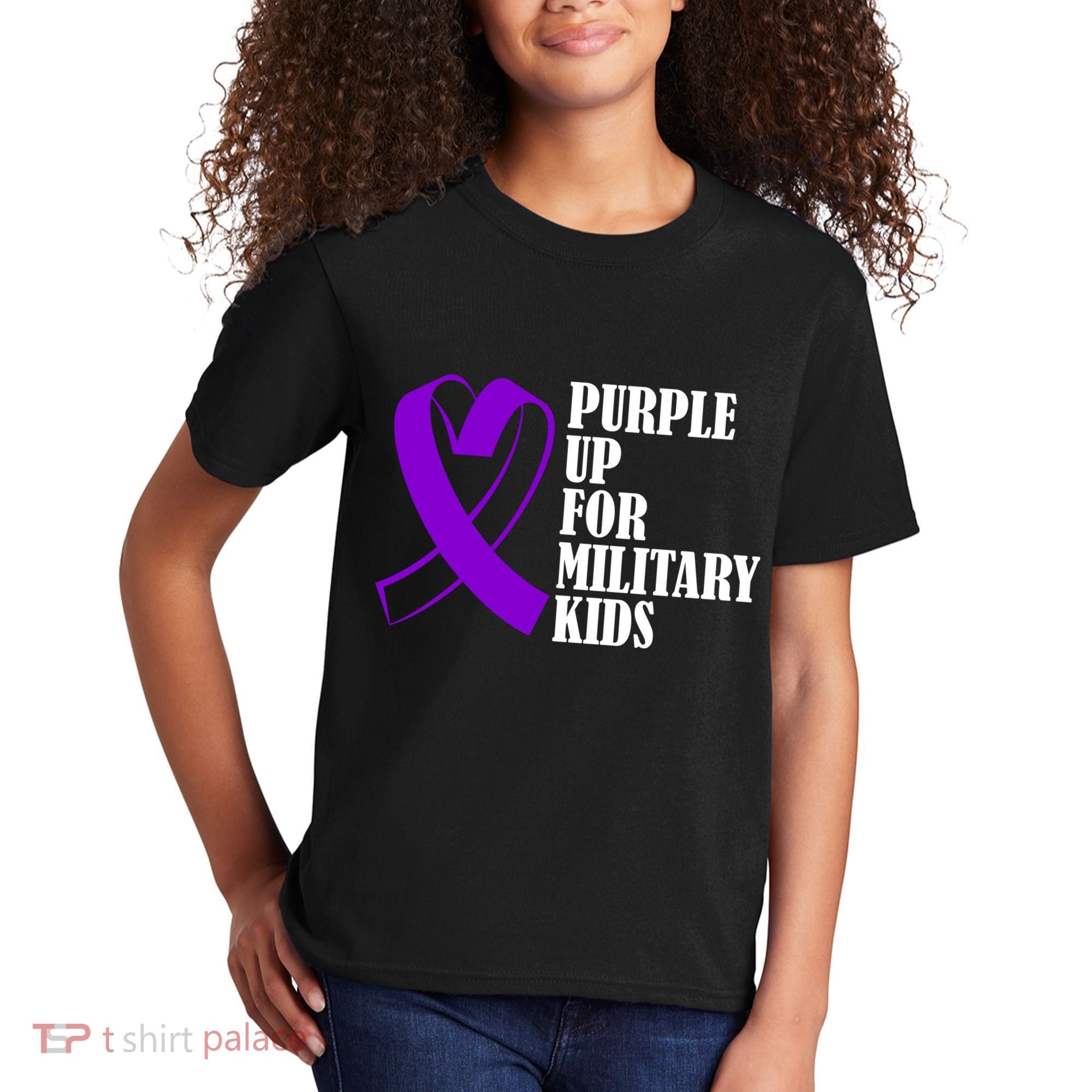 Purple Up For Military Kids Ribbon Kids T-Shirt