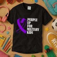 Purple Up For Military Kids Ribbon Kids T-Shirt thumb 3