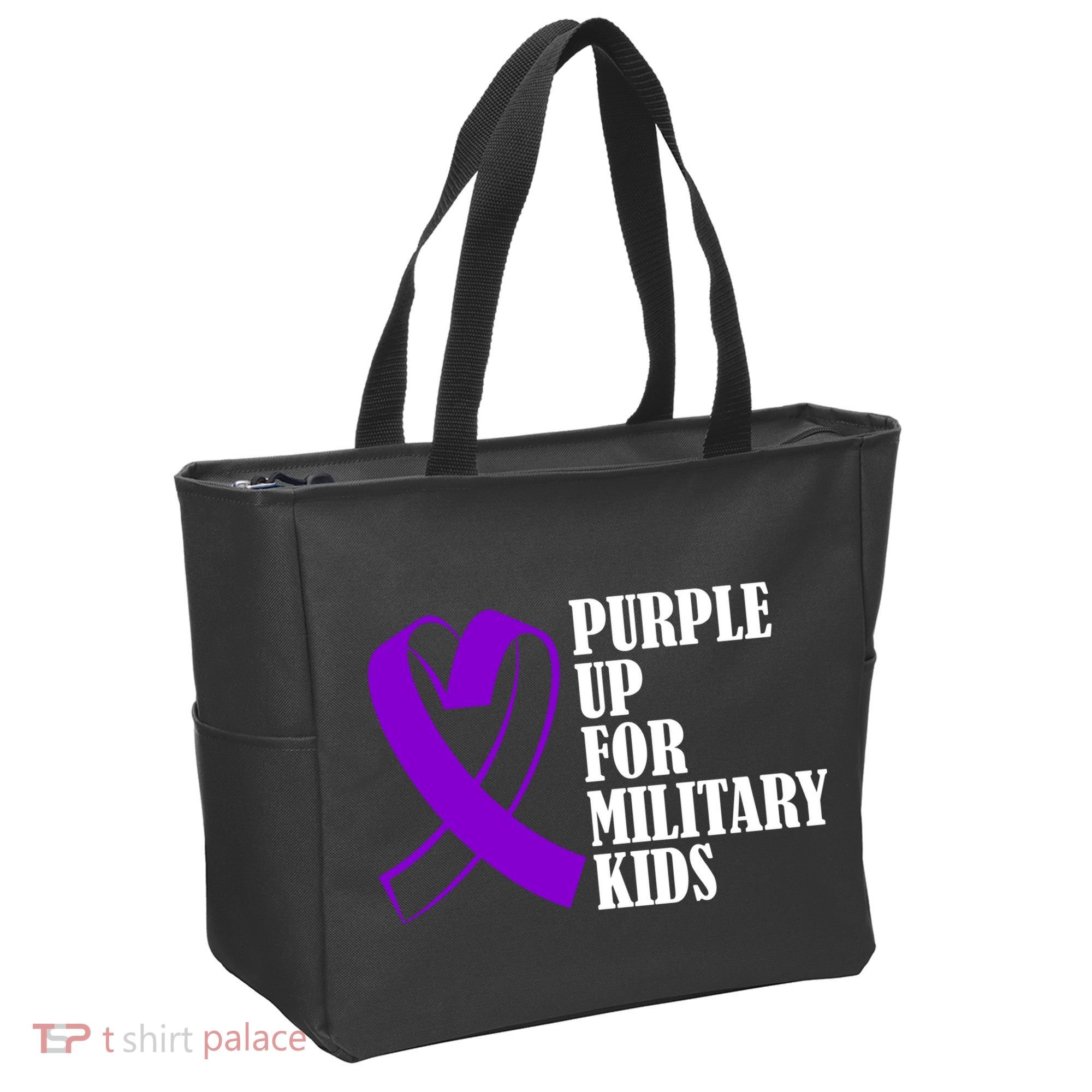 Purple Up For Military Kids Ribbon Tote Bag