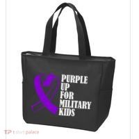Purple Up For Military Kids Ribbon Tote Bag thumb 3