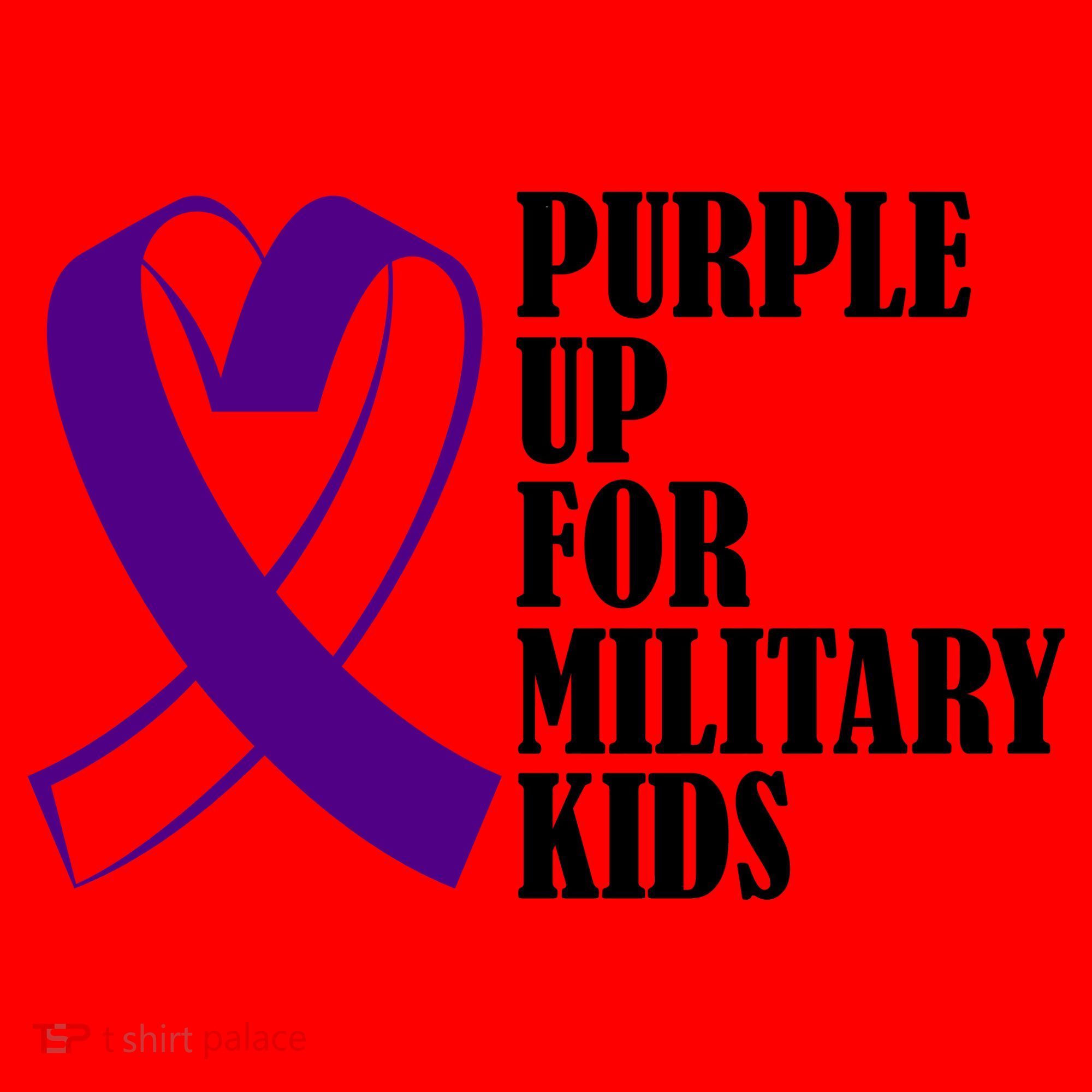 Purple Up For Military Kids Ribbon Santa Hat