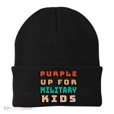 Purple Up For Military Kids Support Beanie