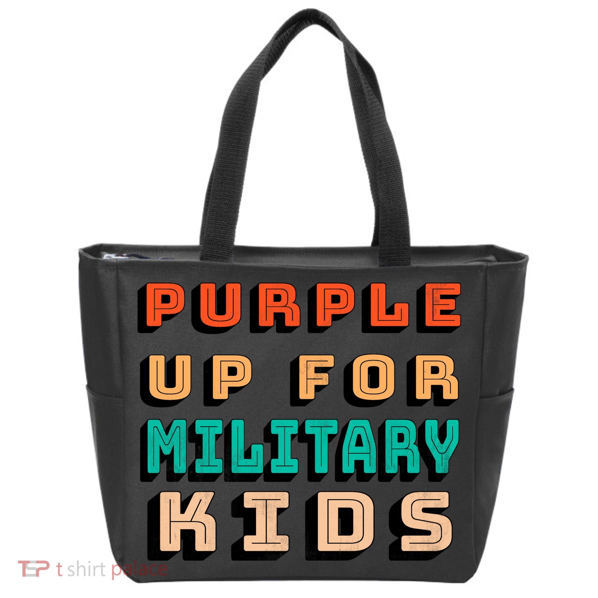 Purple Up For Military Kids Support Tote Bag