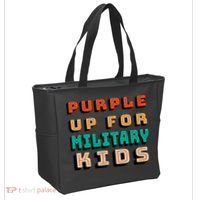 Purple Up For Military Kids Support Tote Bag thumb 2