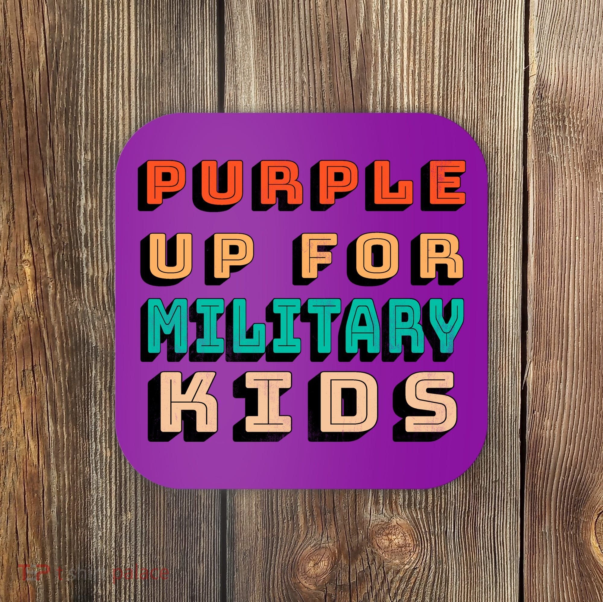 Purple Up For Military Kids Support Coaster