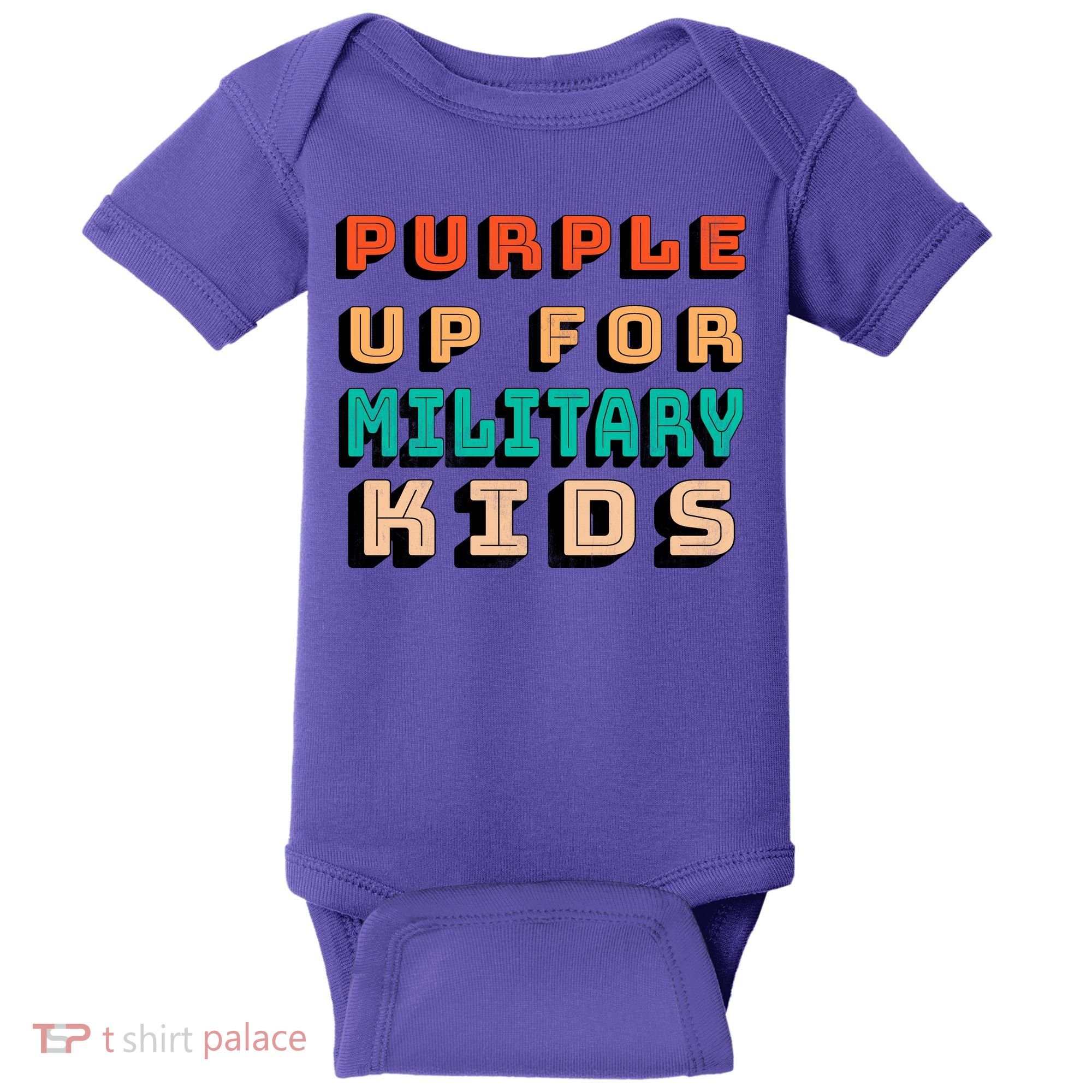Purple Up For Military Kids Support Baby Bodysuit