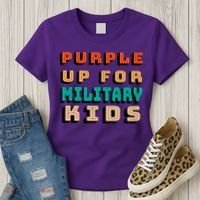 Purple Up For Military Kids Support Women's T-Shirt thumb 3