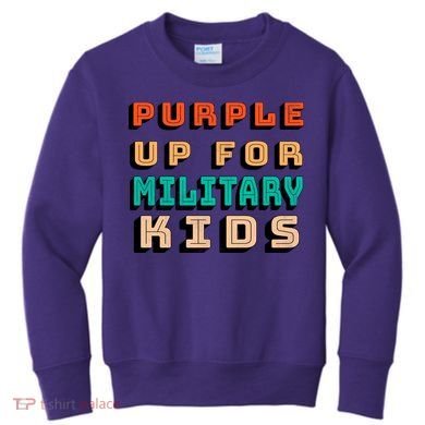 Purple Up For Military Kids Support Kids Sweatshirt